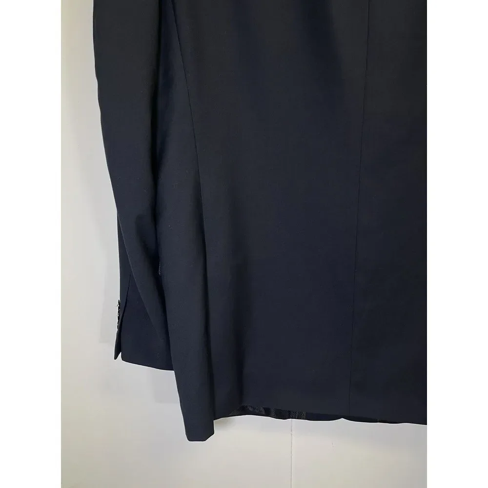 Pierre Laurant Blazer Men's 44L Navy Blue Suit Jacket Edward 2B‎ Highteck Fabric
